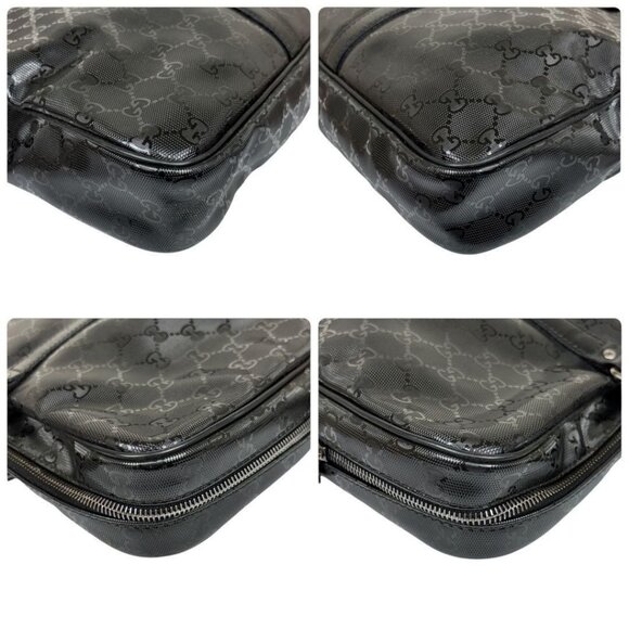 Authentic Gucci GG Imprime Business Bag Briefcase Crossbody Messenger Mens Black - Picture 8 of 14